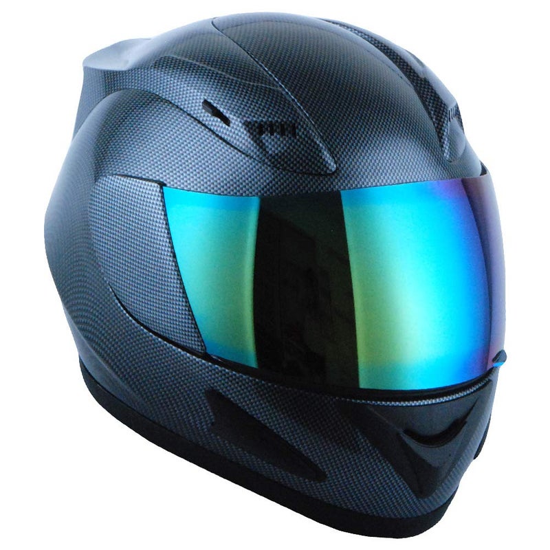 1Storm Motorcycle Bike Full FACE Helmet Mechanic Carbon Fiber Black - Image 2